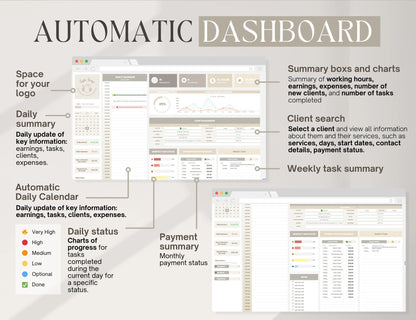Cleaning Services CRM Bundle, Editable Client tracker, Task Tracker Spreadsheet Template, Cleaning Business Schedule