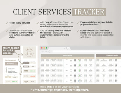 Cleaning Services CRM Bundle, Editable Client tracker, Task Tracker Spreadsheet Template, Cleaning Business Schedule