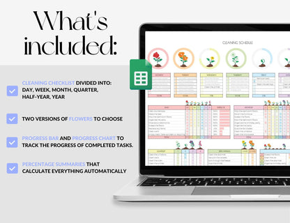 DHD Cleaning Schedule, Spreadsheet Template, Weekly, Monthly, Annual Cleaning Checklist, Cleaning Tracker