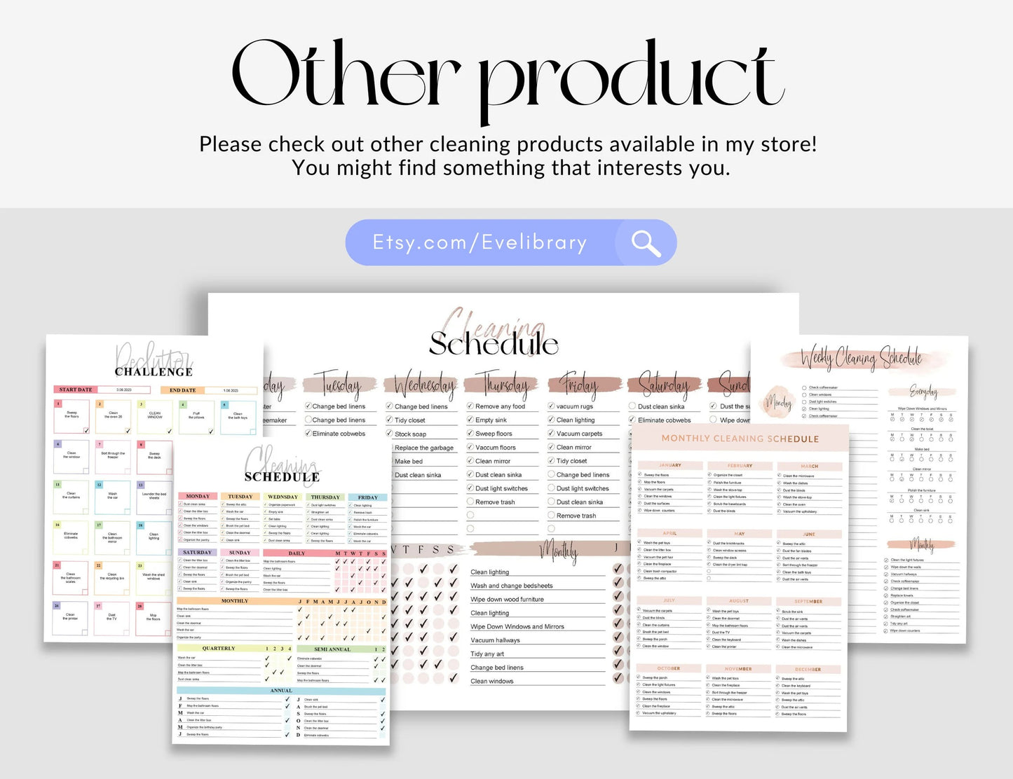 DHD Cleaning Schedule, Spreadsheet Template, Weekly, Monthly, Annual Cleaning Checklist, Cleaning Tracker