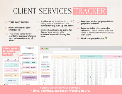 Cleaning Business CRM | Client tracker | Task Tracker Google Sheets Template | Budget | Cleaning Schedule