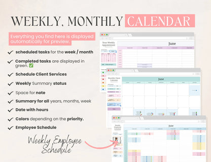 Cleaning Business CRM | Client tracker | Task Tracker Google Sheets Template | Budget | Cleaning Schedule